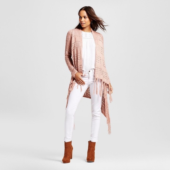 Knox Rose Sweaters - Knox Rose Waterfall Front Fringe Cardigan